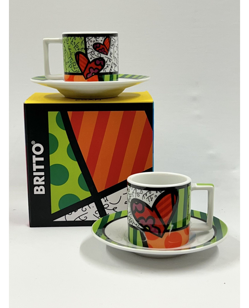 Set 2 Coffee Heart Cups by Britto