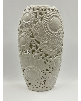 Kioto White Vase H45 by Henriette
