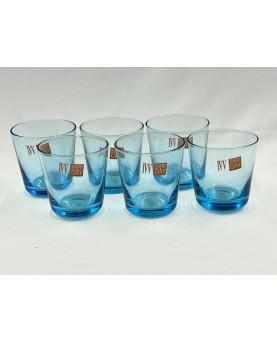 Handcrafted blown glass shot glasses by IVV artists.
