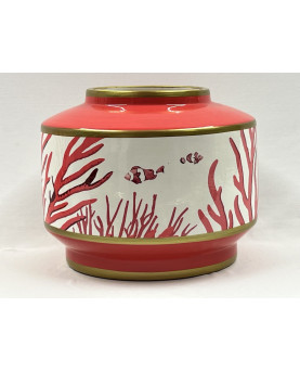 Red White Lagoon Short Vase...
