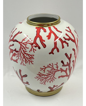 Red White Lagoon Vase H26