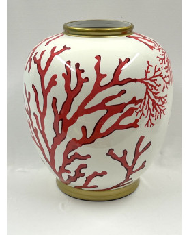 Red White Lagoon Vase H26