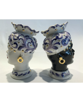Pair of Moro Heads H13 by Capodimonte