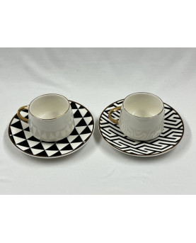 Black And Gold Set 2 Coffee Cups
