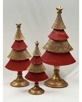Gold And Red Christmas Tree H41