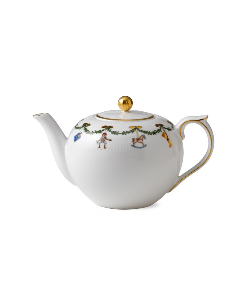 Star Fluted Christmas Teapot by Royal Copenhagen