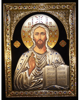 Silver Icon Christ Pantocrator