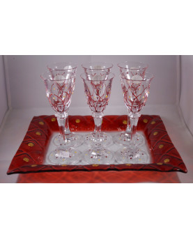 Tray in red crystal