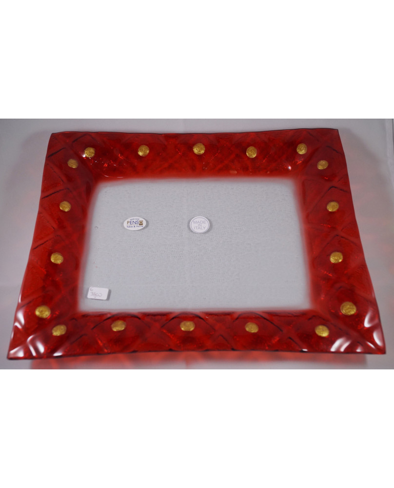 Tray in red crystal