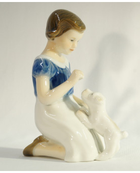Child with puppy by Royal Copenhagen