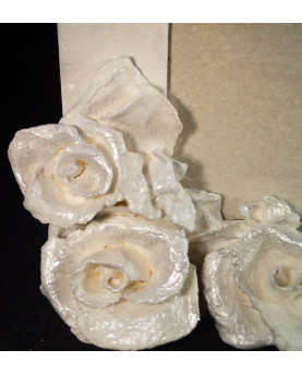  Picture frame with white roses in Papier Mache