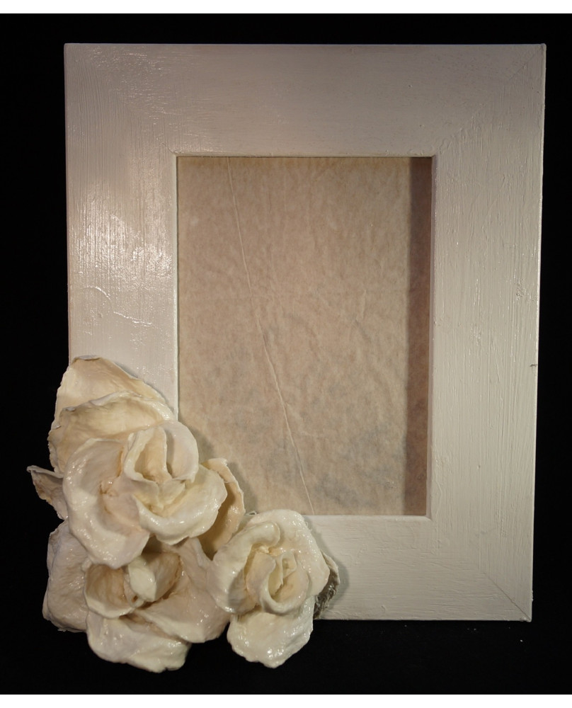  Picture frame with roses in Papier Mache