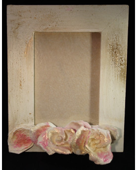 Cornice portafoto con Rose in Cartapesta