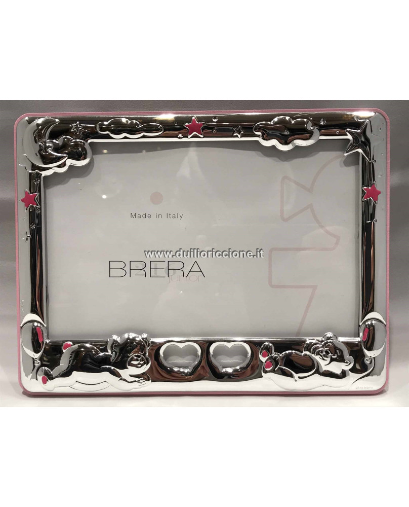 Hearts 13x18 Silver Picture Frame (Pink)