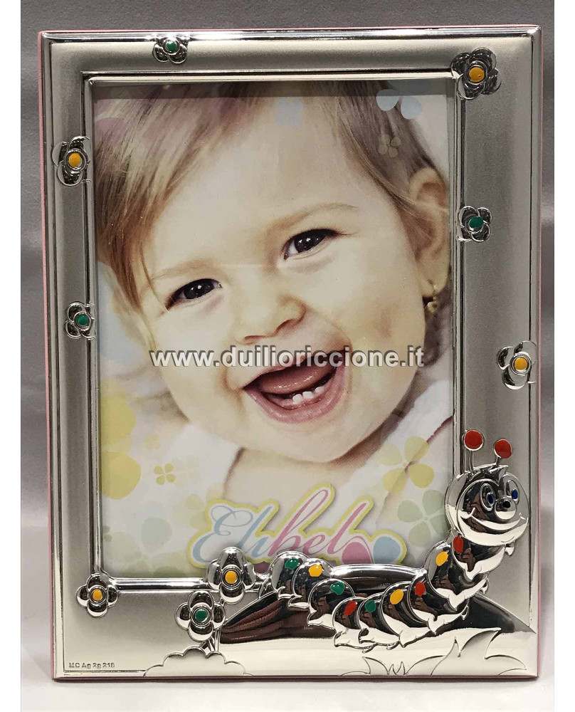 Caterpillar 9x13 Silver Picture Frame (Pink)