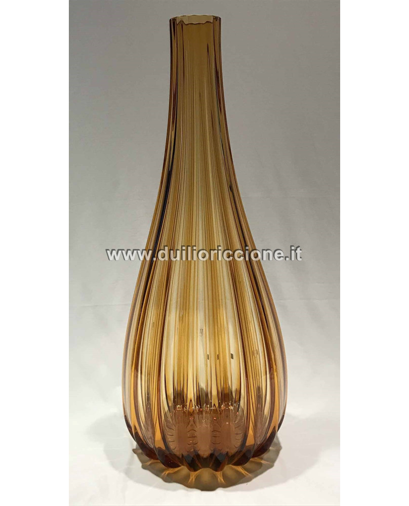 Round Amber Glass Vase H67 by IVV