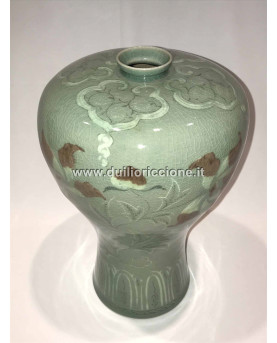Chinese Majolica Vase H30 Green