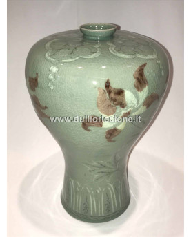 Chinese Majolica Vase H30 Green