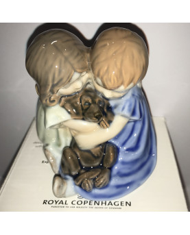 Boy and Girl with Dog Mini by Royal Copenhagen