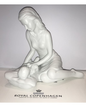 Mother With Baby on Pillow in Biscuit by Royal Copenhagen