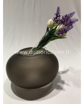 Satin Grey Pandora Vase H18 by IVV