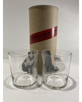Set of 2 SOS White Wolf Seal Glasses by IVV