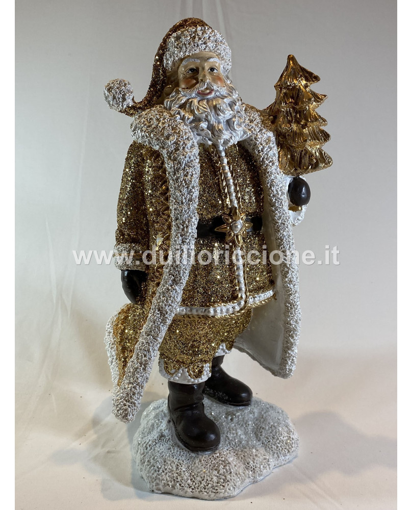 Babbo Natale Vestito Oro E Albero di Noel