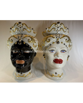 Pair of Moro Heads H35 by Capodimonte