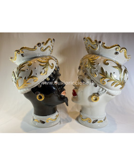 Pair of Moro Heads H35 by Capodimonte