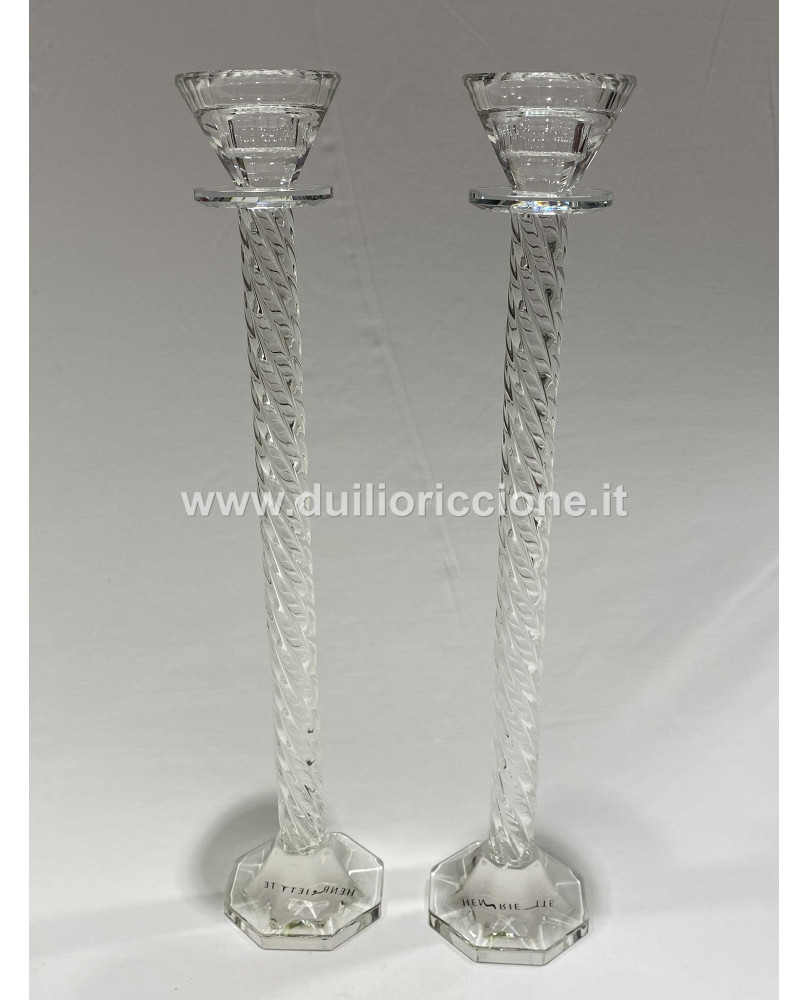 Pair of crystal candlesticks H35