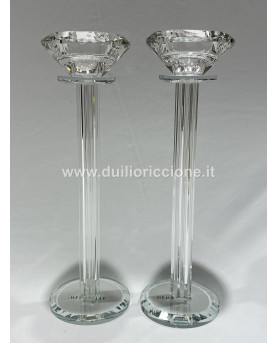 Pair of crystal candlesticks H25