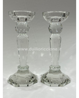 Pair of crystal candlesticks H20