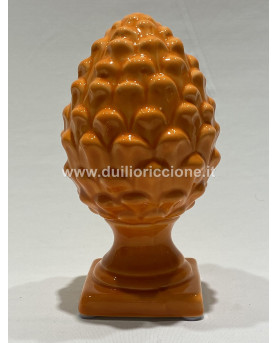 Orange Porcelain Pinecone H16