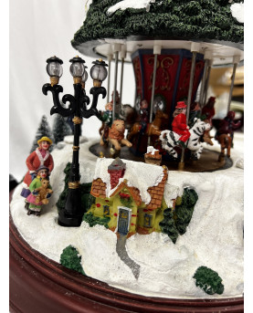 Animated Christmas Landscape Carousel H40